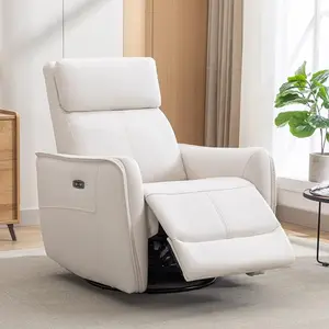 [Dealsforyoudays]EBELLO Power Swivel Rocker Recliner Chair, Electric Glider Reclining Sofa with USB Port, Leathaire Rocking Chair Nursery Recliners for Living Room christmas 2024 ornament