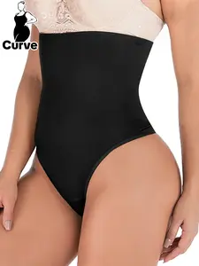 【Plus Size】 Solid Color High Waist Shapewear Panty, Tummy Control Shaper, Women's Shapewear Bottoms for Daily Wear