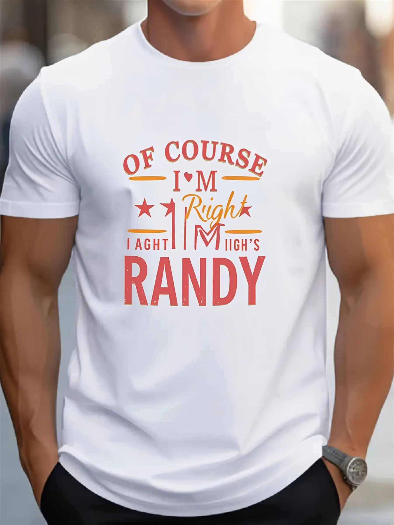 Men's Retro Randy Graphic T-Shirt - Short Sleeve C unisex soft cotton short sleeve t shirt, vintage graphic casual tee for men women teens, perfect birthday holiday gift for camping travel gym daily street casual wear