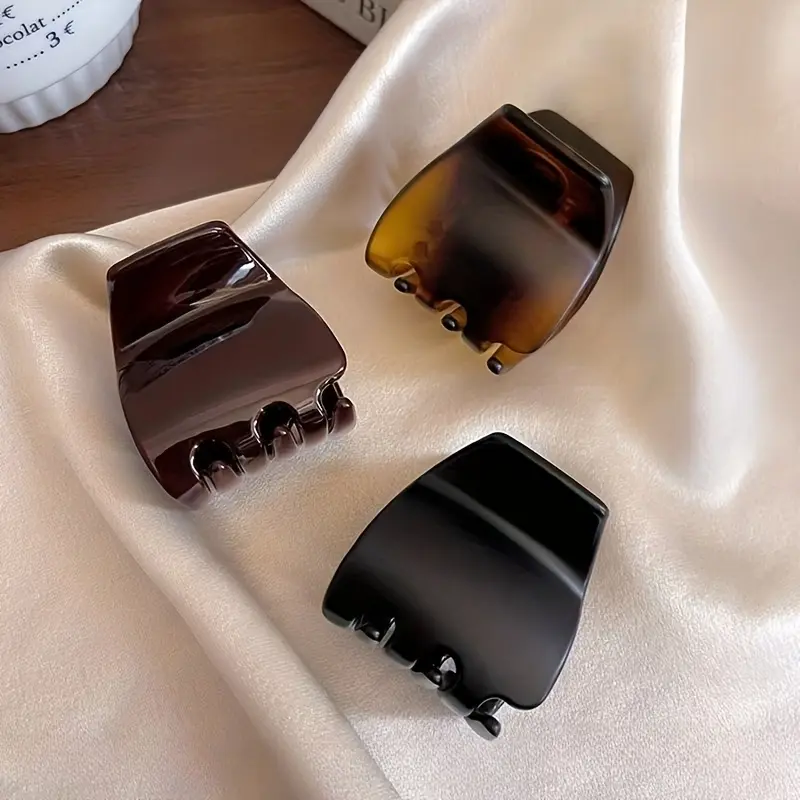 3pc Matte High Ponytail Fixing Artifact Hair Claw Clip, Women's High-End Shark Clip Back of Head Hair Clip Hair Accessory
