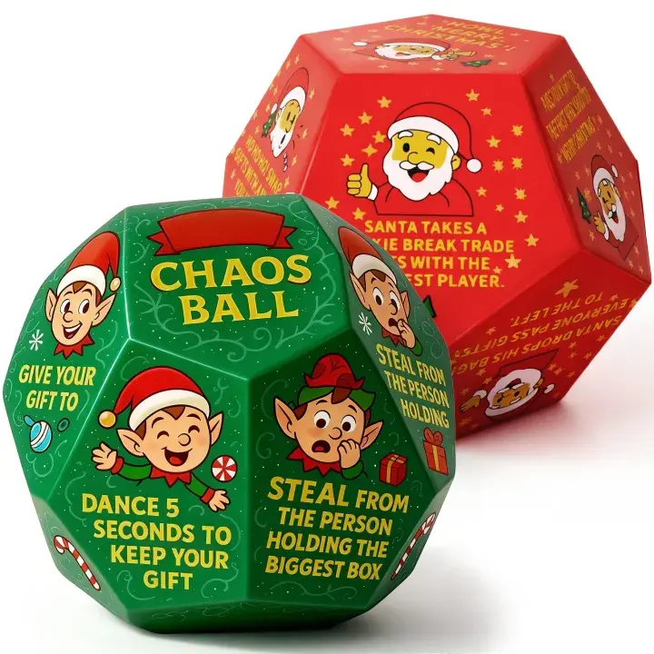 [For Xmas]22 Fun Ways to Play-2PC Santa Swap Gift Exchange Dice, RV game,3 * 3in Exchange Gifts Family Game, Christmas Stocking Stuffers Gift Exchange Dice Games for Boys and Girls, Birthday, Party and Family Night, Holiday