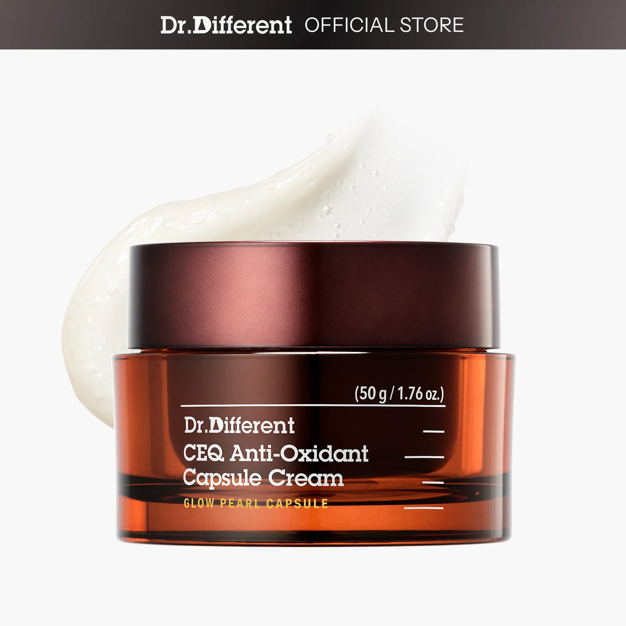 [Dr.Different Official] CEQ Anti-Oxidant Capsule Cream 1.76 Oz, 50g | Vitamin C Facial Moisturizer with Vitamin E & CoQ10 for Anti Aging, Wrinkles & Uneven Skin Tone | K-Skincare made by Korean Dermatologist
