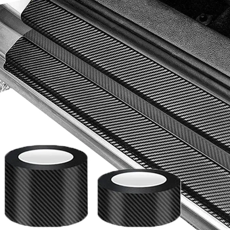 Nano Carbon Fiber Car Sticker DIY Paste Door Sill Protector Bumper Tape Car Protector Strip Waterproof Protection Film 3/5/7/10M