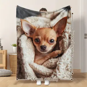 Chihuahua-Themed Flannel Blanket - Soft & Warm For Naps, Camping, Travel & Home Decor |   Perfect Gift For Pet Lovers