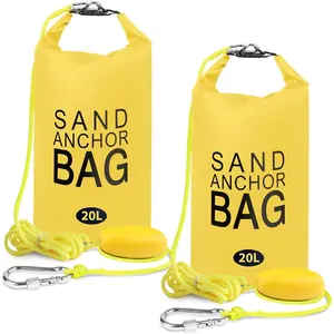 20L Sand Anchor Bag, 2 in 1 Jet Ski Anchor Kit for Float with Adjustable Buoy, Waterproof Dry Bag for Jetski, Kayak, Boat, Water Sports - Blue