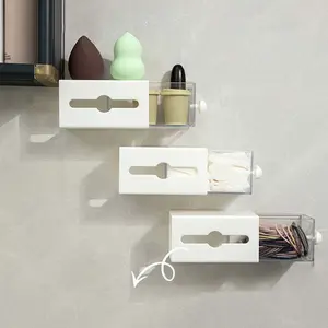 3pcs/set Dust-proof Wall Mounted Jewelry and Makeup Storage Box - Multifunctional Cosmetic Organizer for Home Dustproof Storage