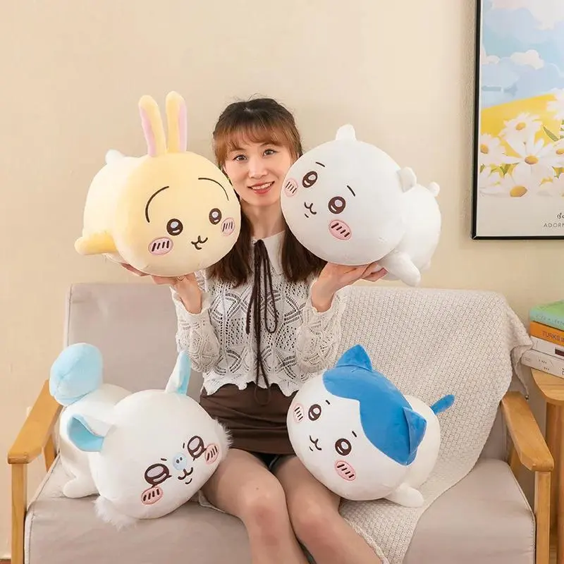 30cm Chiikawa Series Cuddly Huggable Kawaii Stuffed Animal, Long Soft Plush Doll, Hachiware Big-Size Cartoon Pillow Ornament, Children's Toy, Birthday Gift, Cuddly Stuffed Animal, Huggable Stuffed Animal
