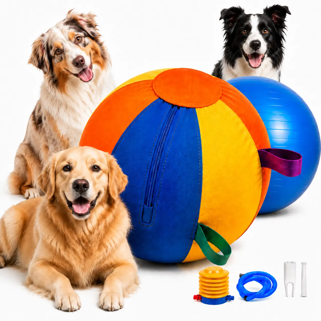 Interactive Inflatable Herding Ball for Outdoor Dog Play & Birthdays. Push-and-Pull Chase Toy (Not for Aggressive Chewers). training puzzle