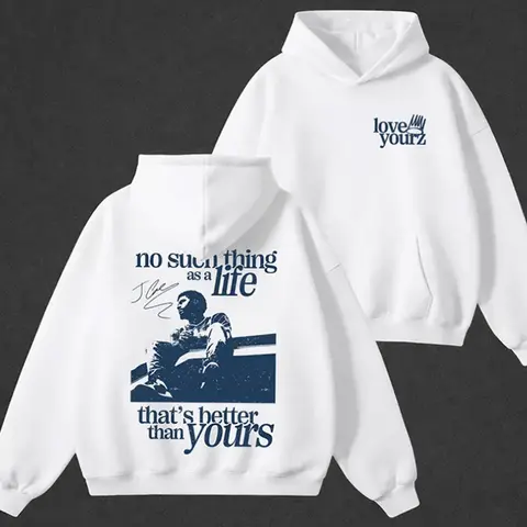 Men's Vintage Hip Hop Rap Street Art Graphic Print Pullover Hoodie - Soft Cotton Loose Fit Streetwear, Hooded Drawcord Party Top, Love Yourz Fan Gift, Hand Wash Safe