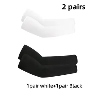 2 Pairs Summer Ice Silk Arm Sleeves, Breathable Quick-Dry Sun Protection, Unisex Daily Commute Office Armsleeve, Indoor Outdoor Fishing Hiking UV Guard, Sports Arm Sleeve