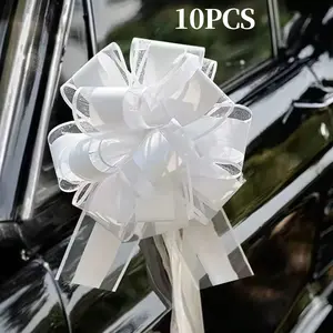 10 Wedding Car Decoration Bowties, Car Door Ribbons, Wedding Staircase Handle Decorations, Gift Packaging Bows