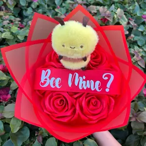 Bee mine bouquet .. keychain bee plush