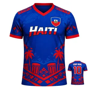 Custom Haiti Soccer Jersey With Name Number, Personalized Haitian Football Shirt, Haiti Fan Gift, Haitian Game Day Fans Shirt