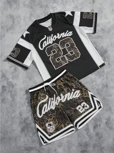 Men’s California-Themed Basketball Outfit (Jersey & Shorts), Oversized Fit with Number 23 and State Logo, Breathable for Summer Sports, Basketball Fans and Street Style