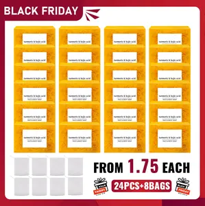 Natural Lemon Turmeric Kojic Acid Soap — Handmade Organic Brightening Body Wash & Foaming Bar for Glowing, Even-Toned Skin — Turmeric Soap, Body Cleanser & Skincare Essential-Turmeric Soap,Turmeric Bar Soap, Body Wash,Turmeric Kojic Acid Body Care Product