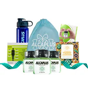 Alcaplus 3 Pack Natural Supplement for Digestive Health with Artichoke Glucomannan Camellia Sinensis Eggplant Spirulina + Free Bottle