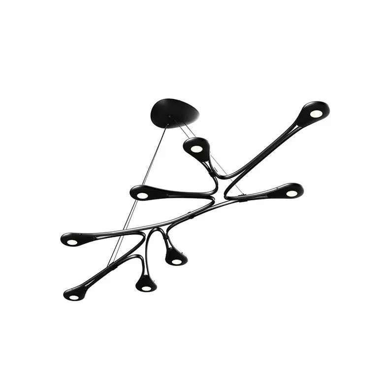Sculptural Abstraction Linear LED Pendant Light with Organic Curves and Asymmetrical Design