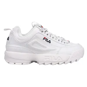 Fila Womens Disruptor Ii Perforated Lace Up Sneakers Shoes Casual - White