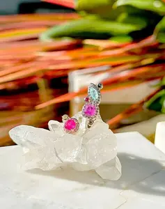 Adjustable Fusion Amethyst Geometric Ring