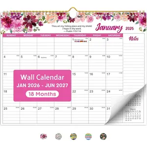 2026 Calendar, Psalm Theme 2026 Wall Calendar Starts from January 2026, 11.5" x 14.7", Monthly Wall Planner  with  Paper, Ideal for Office or , Giftable Present