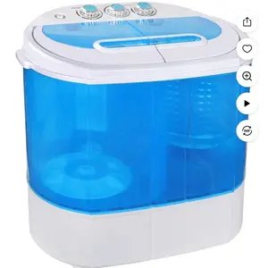 ZENY Portable Washing Machine Mini Twin Tub Washing Machine with Washer & Spinner, Gravity Drain Pump, 9.9lbs Capacity