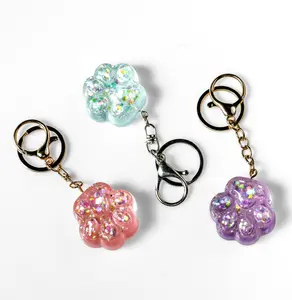 Hand made Sparkling Paw Keychain/Bag charm – Cute Glitter Resin Charm for Kitty Lovers