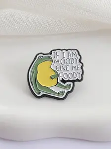 Funny Frog Cartoon Brooch Pin, Humorous Safety Clasp Design, Perfect Gift for Food Lovers & Snack Time Decorations