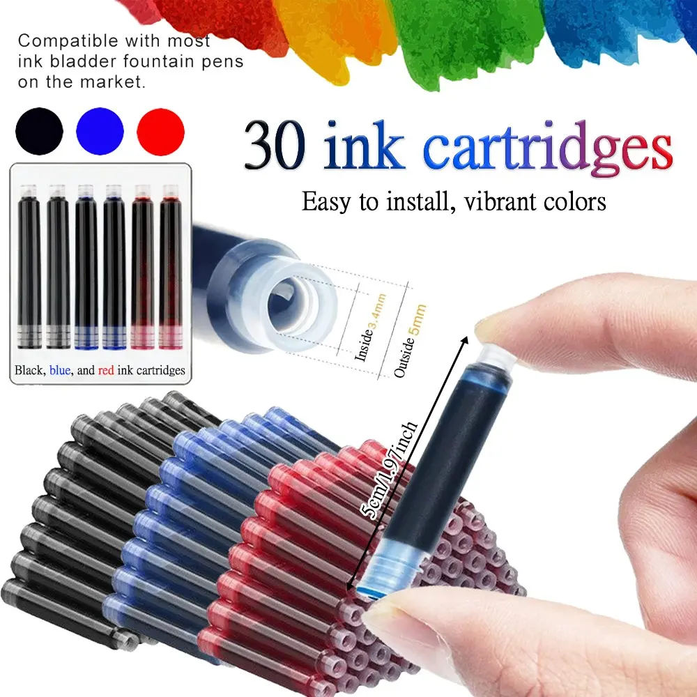 Ink Refillable Calligraphy Fountain Pen, Perfect for Students Practicing Chinese Calligraphy, Multiple Color Options Available