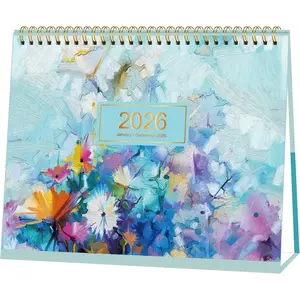 2026 Desk Calendar - Standing Flip Desktop Calendar 2026, JAN. 2026 - DEC. 2026, 9.8" x 8.3", Desktop Calendar, Memoranda Lined Pages with Thick Paper, Strong Twin-Wire Binding