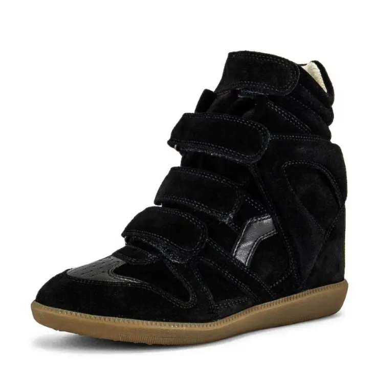 AMINUGAL Women's Fashion Sneakers with Built-in Heel Lift wedge high