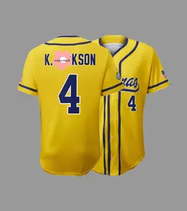 Boys Yellow Sport Baseball Jersey, #4 Fan Sports Jersey, Gift For Friend, Gift for Fan