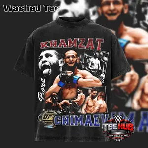 Vintage Khamzat Chimaev UFC Graphic T-Shirt - Iconic Fight Moments, Championship Design, Perfect for MMA Fans