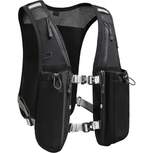 Running Hydration Vest for Women and Men.Reflective, 8 Pocket, Quick Dry, Water-Resistant, Breathable, Adjustable Backpack for Runs, Hiking, Cycling, Trails, Marathons