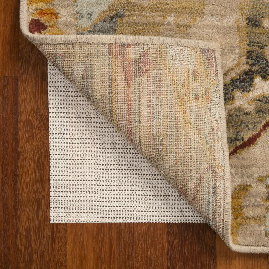 Non-Slip Rug Pad, 3x6 ft Standard Beige Slip-Resistant Carpet Pad for Floor Protection