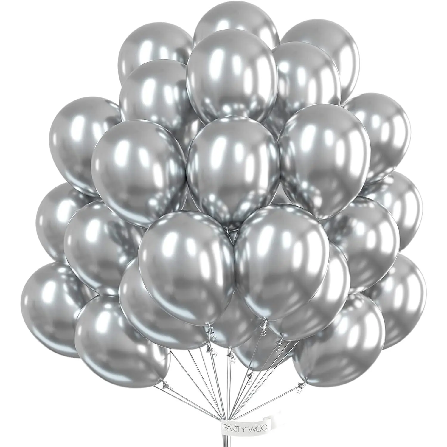 Metallic Silver Balloons, 50 Count 12 Inch Silver Metallic Balloons, Silver Balloons for Balloon Garland or Arch as Wedding Decorations, Birthday Decorations, Party Decorations