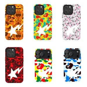 BAPE Full-Color Camouflage "Lightning Star" phone Cases For iPhone 12,13,14,15,16,17Promax Pro Plus,durable phone case,It's a great gift for a good friend,for holidays