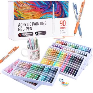 36/54/72/90 colors acrylic painting gel pen,retractable 0.7mm tip,rich color large capacity ink pens,art supplie,for diary,card,diy,coloring, doodling, stackable colors, clip acrylic gel pen, artist bundle