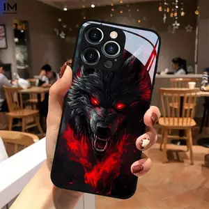 A Wolf-Themed Digital Art Phone Case Featuring an Elegant Style And Made with The Latest Luxury Ultra-Transparent Reinforced Glass Technology.The Design Showcases a Minimalist Pattern And Is Compatible with for iphone 17 16 15 14 13 12 11 PRO MAX PLUS,AIR