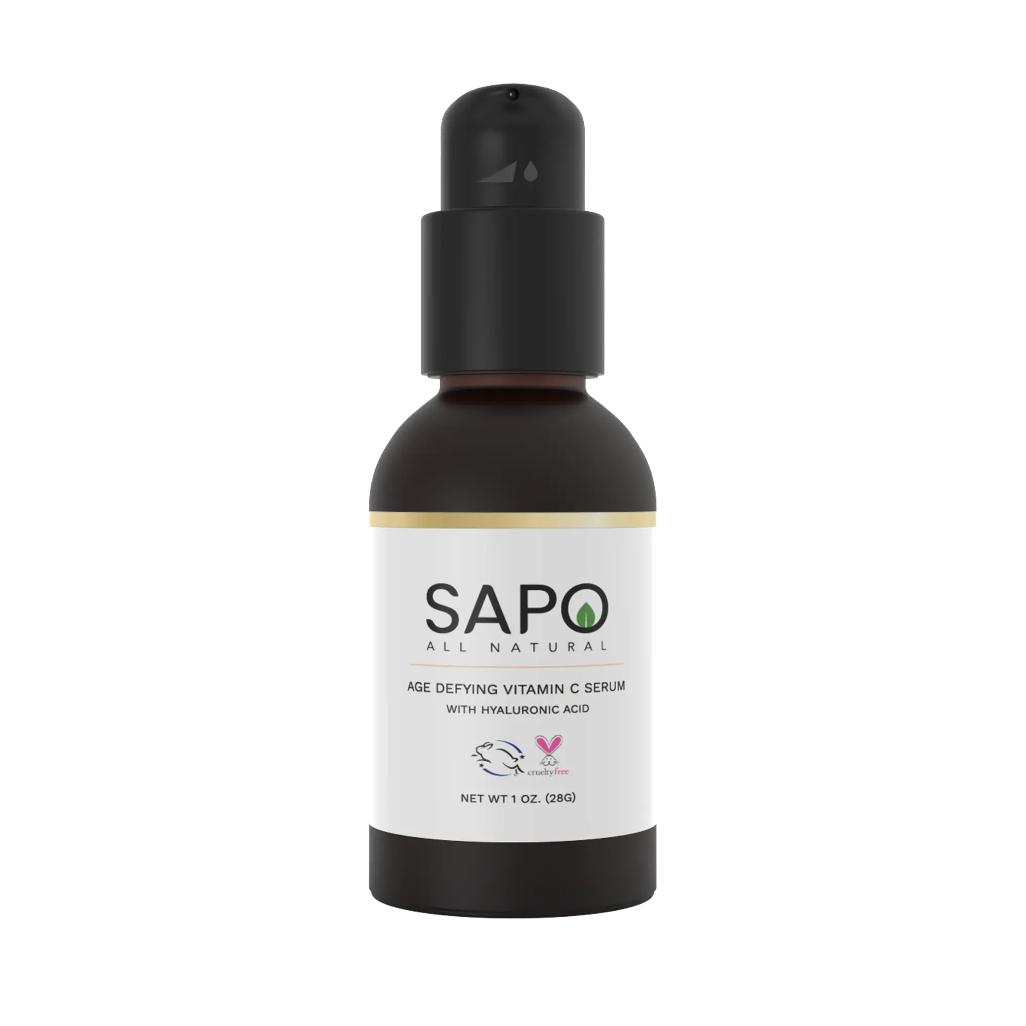 Sapo All Natural Vitamin C Serum - Brightening Facial Treatment with Hyaluronic Acid, Chamomile, Orange Oil & Extract - Exfoliating Dark Spot Corrector & Antioxidant Boost for Nice Glowy Skin - 1 oz