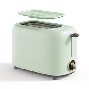 Household Automatic Bread Toaster Compact 2-Slice Breakfast Machine for Heating Toast Sandwiches at Home Easily