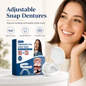 Adjustable Snap-On Cosmetic Dentures - Realistic Dental Veneers, Temporary Teeth Filling, Teeth Correction, Oral Care Whitening Product