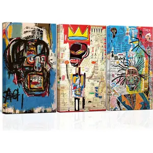 3 Pcs of Street Art Blue Graffiti Wall Decor Print Modern Artist Aesthetics Canvas Paintings Artwork Abstract Picture Poster Man Cave Living Room Bedroom Bathroom Office Home Decorations Ready To Hang