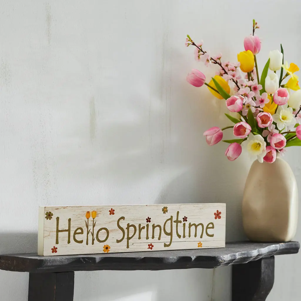 Spring In Bloom Flower Wall Plaque Sign, MDF Home Decor with Moss for Sunset-Themed Room