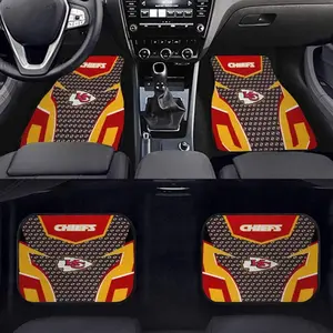 4pcs Universal Car Floor Mats, Thick Printed Sports Design, Fits Tesla Model Y, Small Cars, Suvs, Halloween Christmas Gift