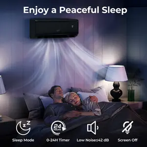 COSTWAY - 12000 BTU 22 SEER2 115V WiFi Enabled Mini Split AC Compatible with Alexa Gray