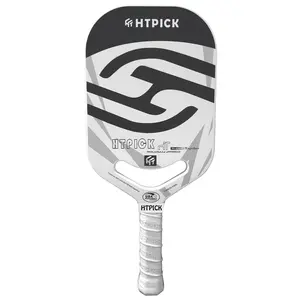 HTPICK T700 Carbon Fiber Pickleball Paddle with Aero Throat Hot-Press Moulding 14mm Polymer Core for Improved Swing Speed and Maneuverability Professional Grade Thermoformed Paddle