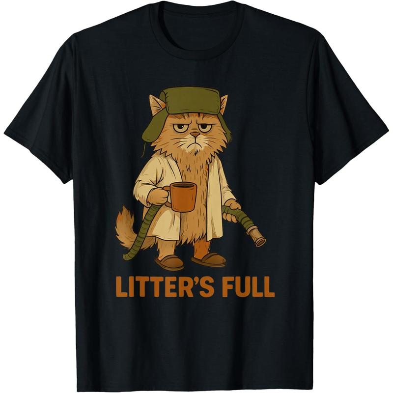 Men's Christmas Cat Graphic Short-Sleeve Sports T-Shirt - Casual Menswear Round Neck Holiday Streetwear, Lightweight Breathable Cotton Blend, Vibrant Fade-Resistant Print, Cold Wash Recommended, Size S
