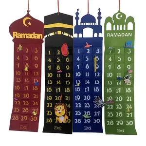Classic Felt Ramadan Calendar, Hanging Countdown Advent for Eid, Perfect for Holiday & Ramadan Decorations