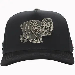 FERRETI HATS PREMIUM FT86BB Los 3 Vicios Black on Black Baseball Cap For Men