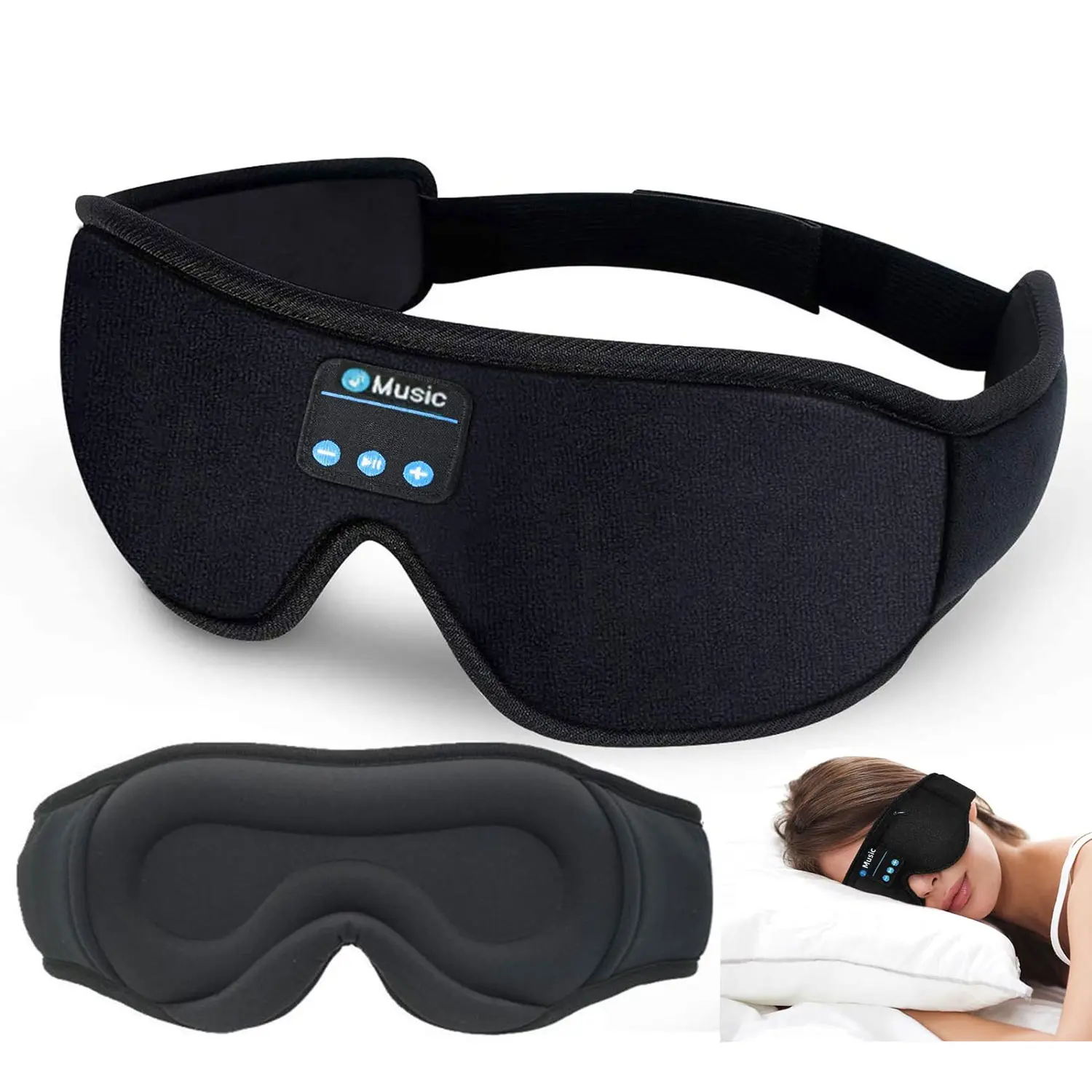 HITOZON Wireless Sleep Headphones with 3D Eye Mask - Ultra-Thin HD Stereo Speakers, Unisex Bluetooth Sleep Aid Products, Tech Gadgets for Insomnia, Travel,summerwins